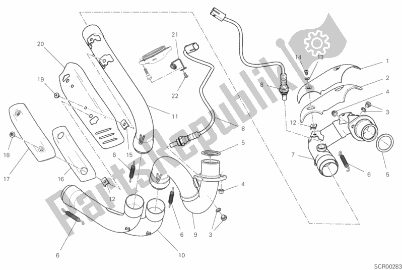 Alle onderdelen voor de Uitlaatpijp Assy van de Ducati Scrambler Icon 803 2020