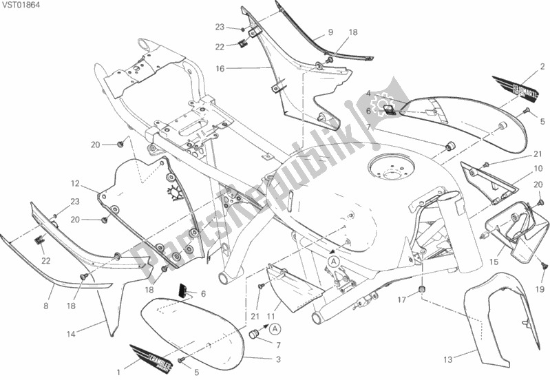 Toutes les pièces pour le Carénage du Ducati Scrambler Icon 803 2020