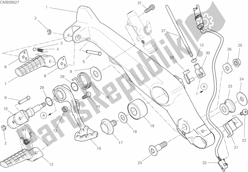 Alle onderdelen voor de Voetsteunen, Juist van de Ducati Scrambler Icon 803 2020