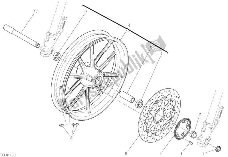 Todas as partes de Roda Da Frente do Ducati Scrambler Icon 803 2020