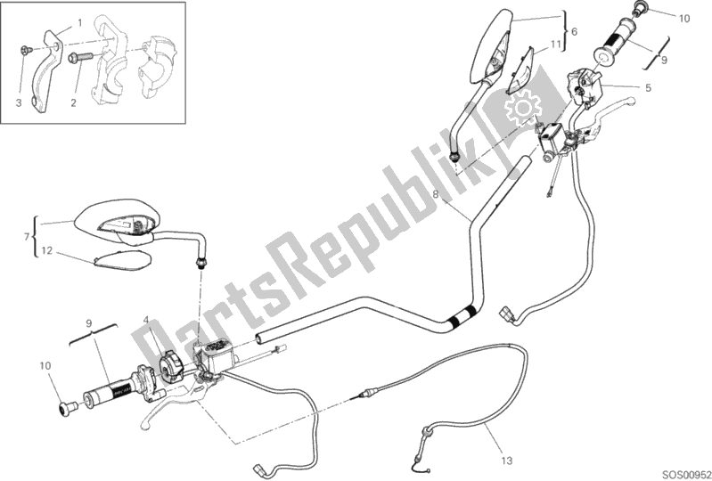 Alle onderdelen voor de Stuur van de Ducati Scrambler Icon 803 2020