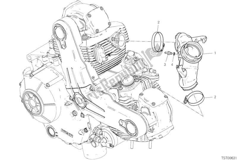 Alle onderdelen voor de Inlaatspruitstuk van de Ducati Scrambler Icon 803 2020