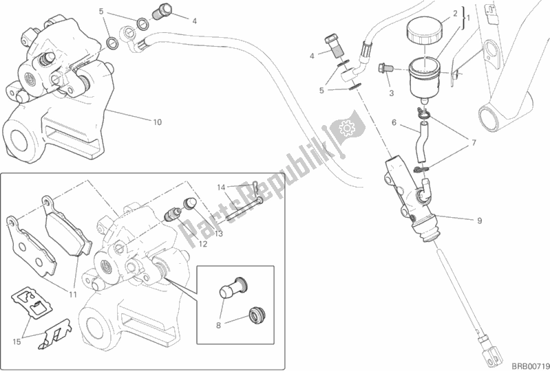 Todas as partes de Sistema De Freio Traseiro do Ducati Scrambler Icon 803 2020