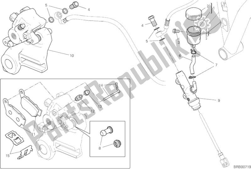 Alle onderdelen voor de Achter Remsysteem van de Ducati Scrambler Icon 803 2020