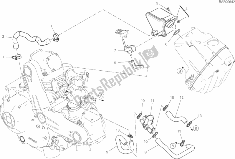 Alle onderdelen voor de Secundaire Luchtsysteem van de Ducati Scrambler Icon 803 2020