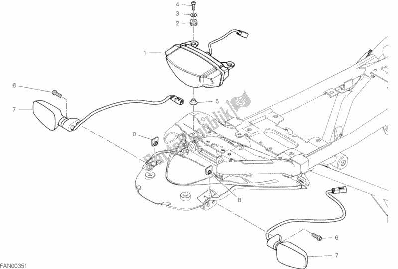 Alle onderdelen voor de Achterlicht van de Ducati Scrambler Icon 803 2020