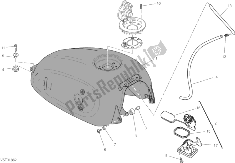 Alle onderdelen voor de Tank van de Ducati Scrambler Icon 803 2020