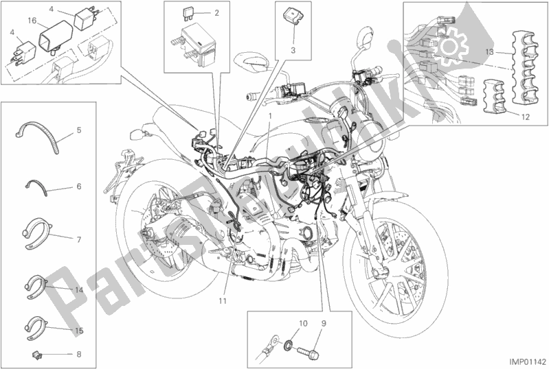 Wszystkie części do Instalacja Elektryczna Pojazdu Ducati Scrambler Icon 803 2020