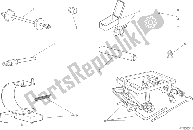 Alle onderdelen voor de Werkplaats Service Tools, Frame van de Ducati Scrambler Icon 803 2020