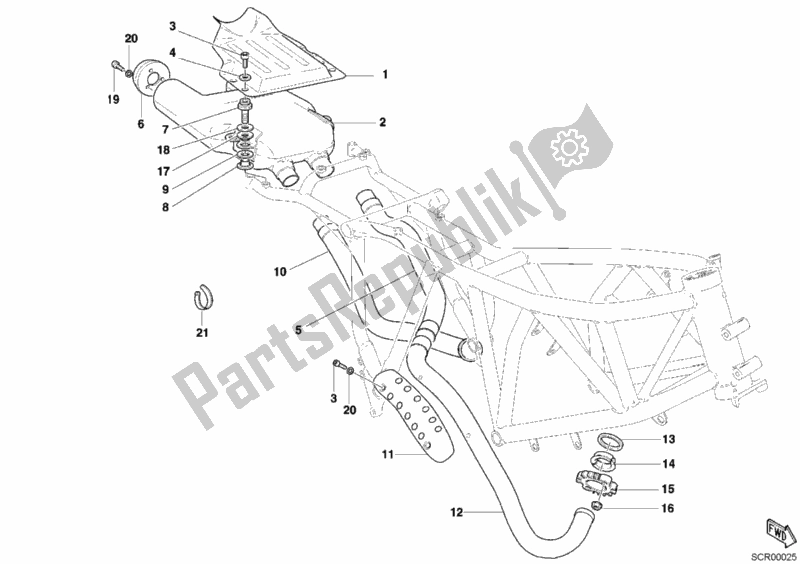 Todas las partes para Sistema De Escape de Ducati Sportclassic MH 900 E 2001