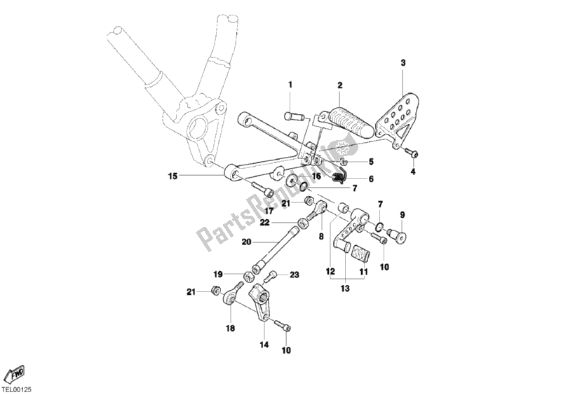 All parts for the Footrests, Left of the Ducati Sportclassic MH 900 E 2001