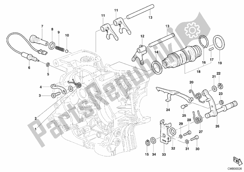 Todas las partes para Mecanismo De Cambio De Marcha de Ducati Sportclassic MH 900 E 2001
