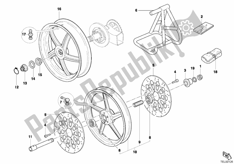 Tutte le parti per il Ruote del Ducati Sportclassic MH 900 E 2001