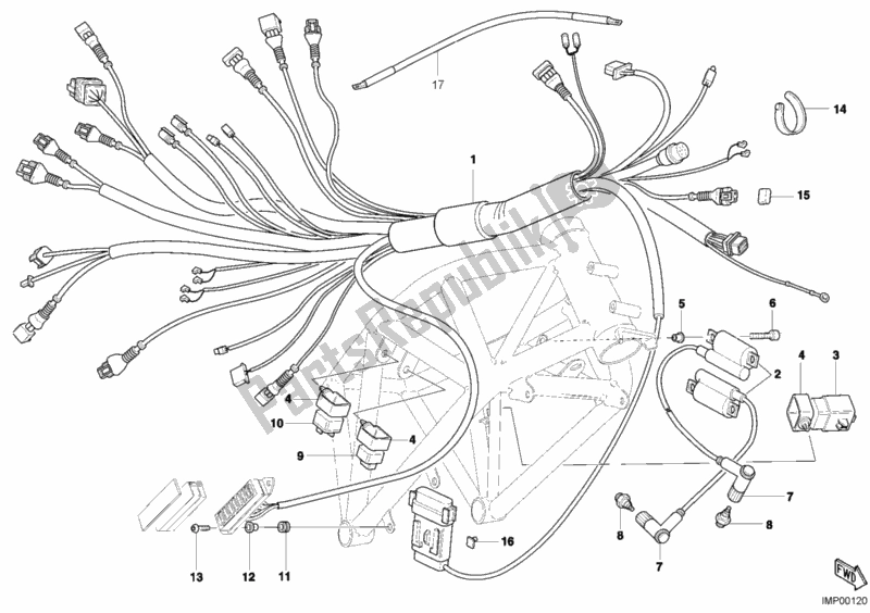 All parts for the Wiring Harness of the Ducati Sportclassic MH 900 E 2001
