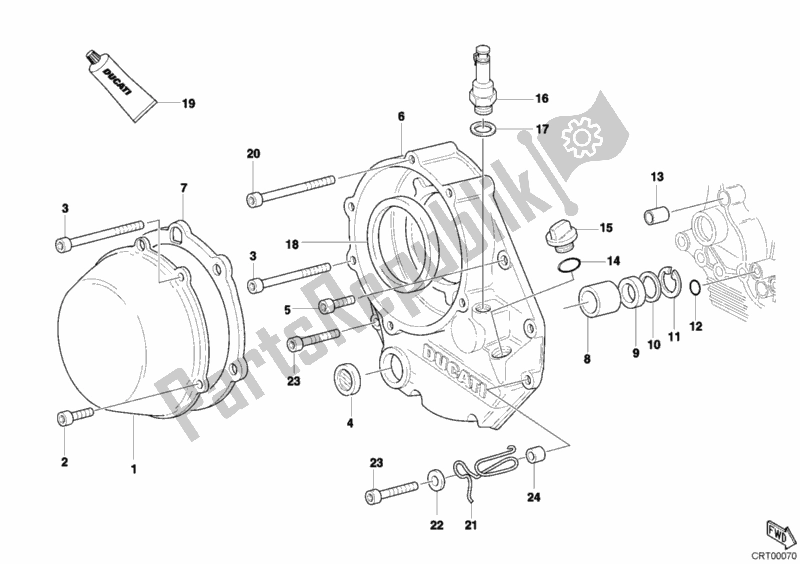 Tutte le parti per il Coperchio Frizione del Ducati Sportclassic MH 900 E 2002