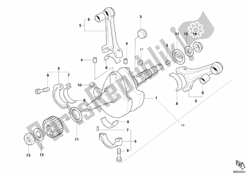 Tutte le parti per il Albero A Gomiti del Ducati Sportclassic MH 900 E 2002