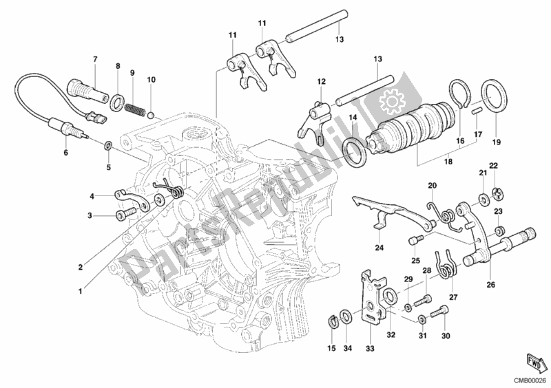 Alle onderdelen voor de Schakelmechanisme van de Ducati Sportclassic MH 900 E 2002