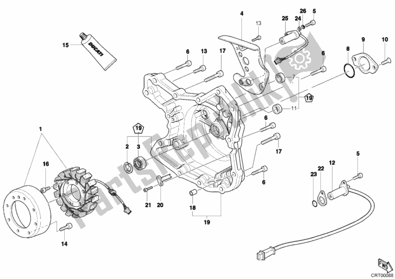 Tutte le parti per il Coperchio Del Generatore del Ducati Sportclassic MH 900 E 2002