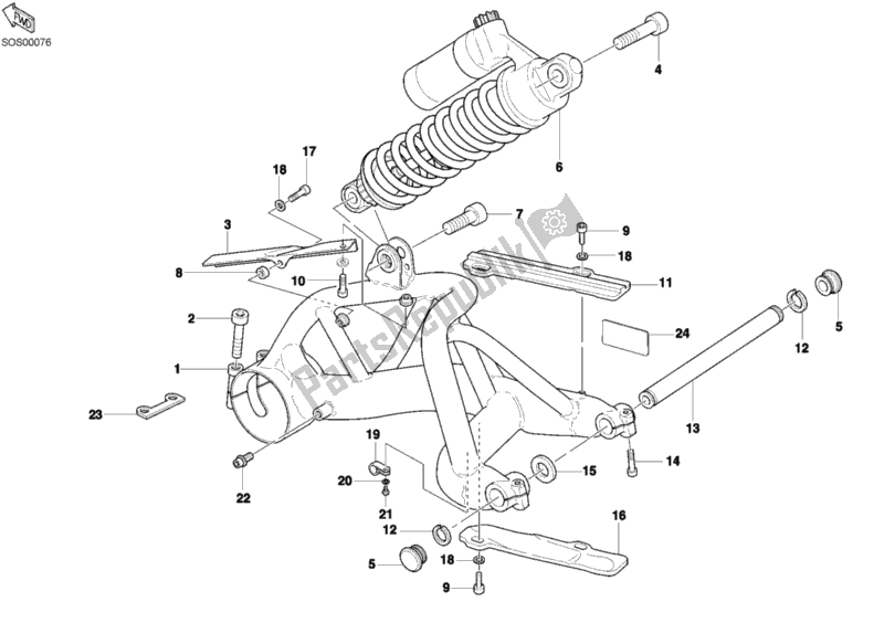 Tutte le parti per il Forcellone del Ducati Sportclassic MH 900 E 2002