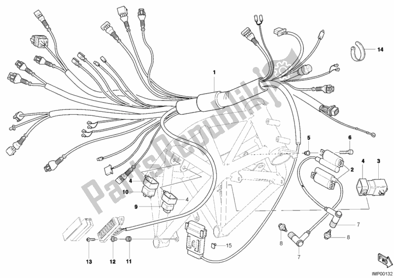 Tutte le parti per il Cablaggio Elettrico del Ducati Sportclassic MH 900 E 2002