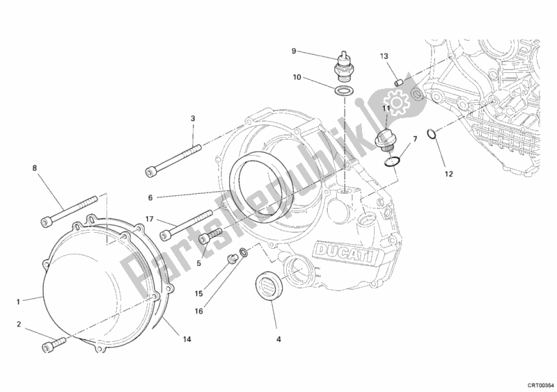 Tutte le parti per il Coperchio Frizione, Esterno del Ducati Monster S4 RS 1000 2006