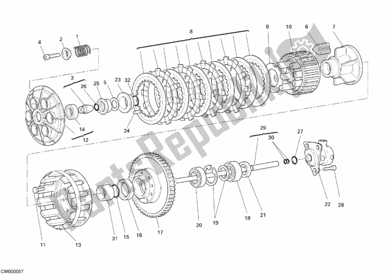 Tutte le parti per il Frizione del Ducati Monster S4 RS 1000 2006