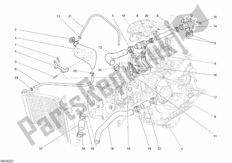 Tutte le parti per il Circuito Di Raffreddamento del Ducati Monster S4 RS 1000 2006