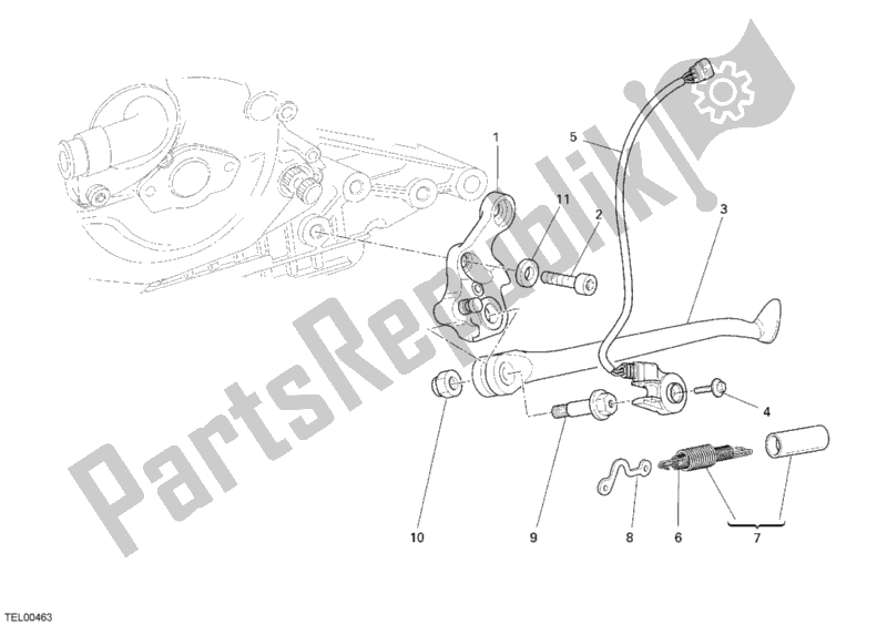 Tutte le parti per il Cavalletto Laterale del Ducati Monster S4 RS 1000 2006