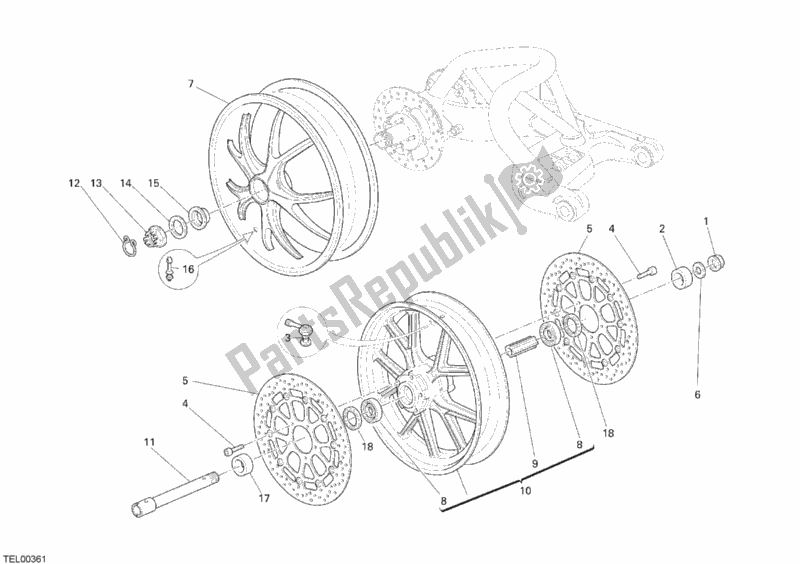 Tutte le parti per il Ruote del Ducati Monster S4 RS 1000 2006