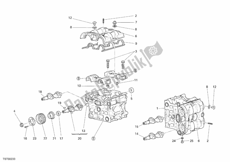 Alle onderdelen voor de Cilinderkop van de Ducati Monster S4 RS 1000 2007