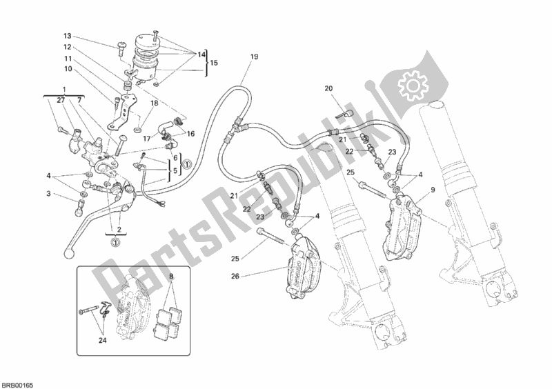 Alle onderdelen voor de Voorremsysteem van de Ducati Monster S4 RS 1000 2007