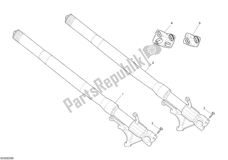 Todas las partes para Tenedor Frontal de Ducati Monster S4 RS 1000 2007