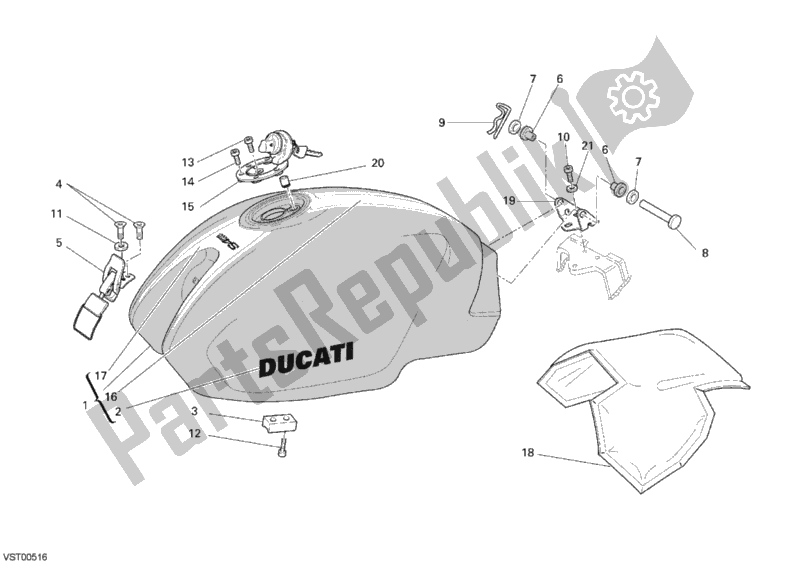 Todas las partes para Depósito De Combustible de Ducati Monster S4 RS 1000 2007