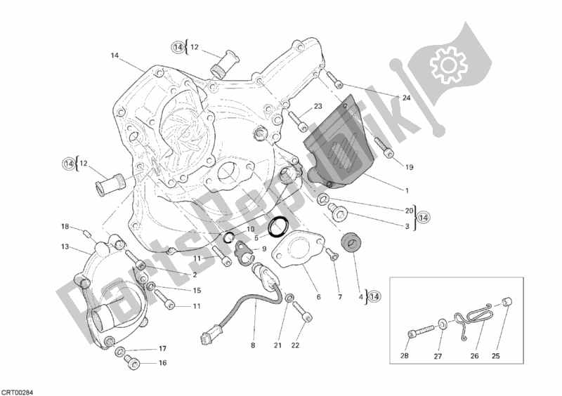All parts for the Generator Cover of the Ducati Monster S4 RS 1000 2007
