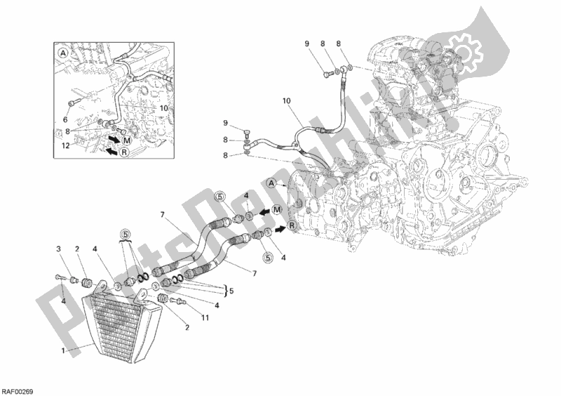 Todas las partes para Enfriador De Aceite de Ducati Monster S4 RS 1000 2007