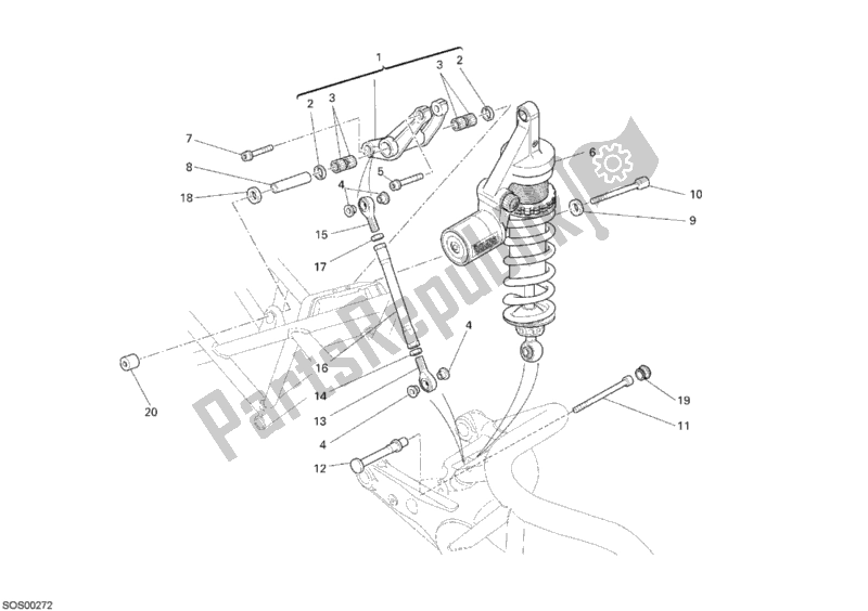 Todas las partes para Amortiguador Trasero de Ducati Monster S4 RS 1000 2007