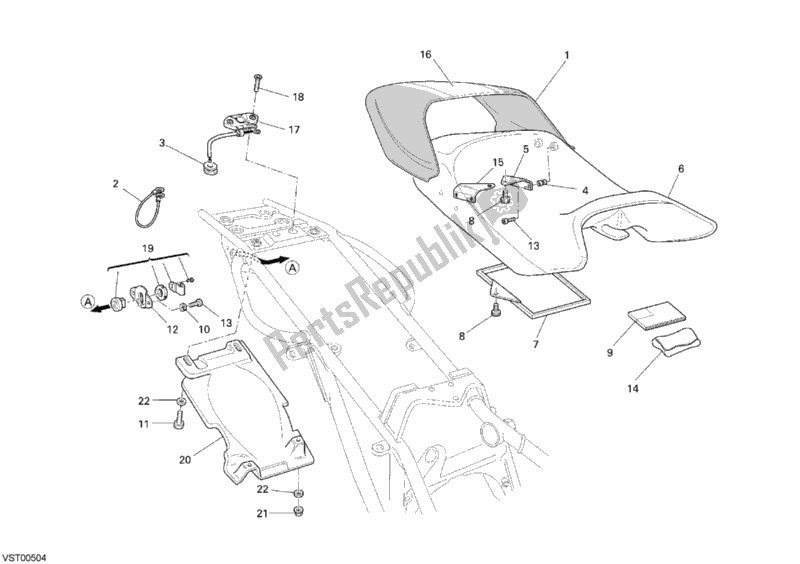 Todas las partes para Asiento de Ducati Monster S4 RS 1000 2007