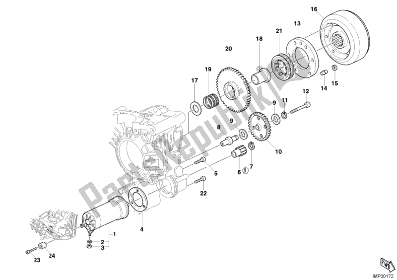 Alle onderdelen voor de Start De Motor van de Ducati Monster S4 RS 1000 2007