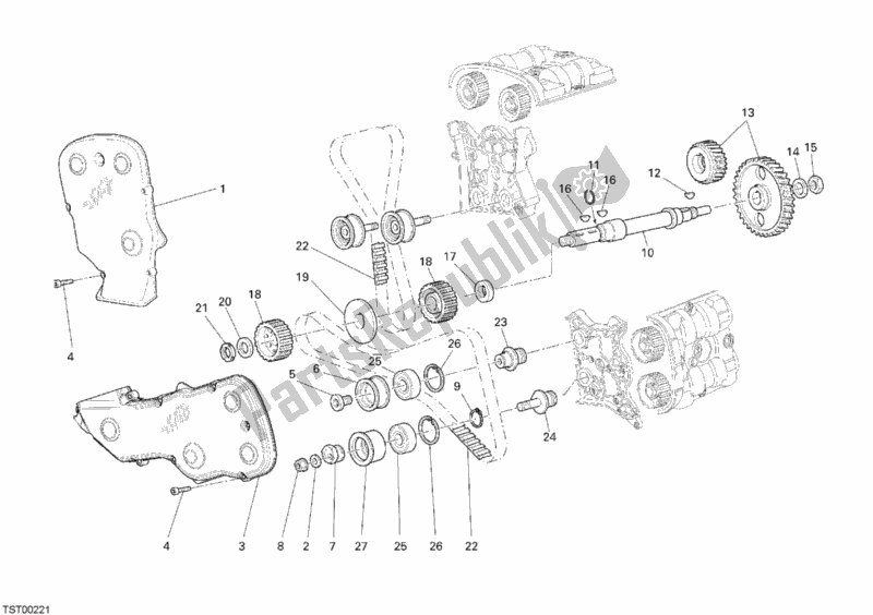 Alle onderdelen voor de Distributieriem van de Ducati Monster S4 RS 1000 2007