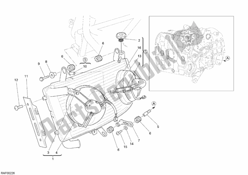 Todas las partes para Enfriador De Agua de Ducati Monster S4 RS 1000 2007