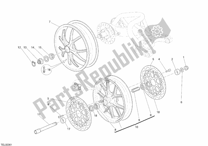 Tutte le parti per il Ruote del Ducati Monster S4 RS 1000 2007
