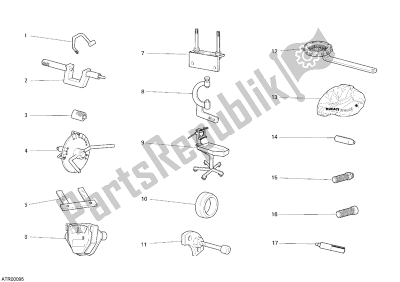 Todas las partes para Herramientas De Servicio De Taller, Motor de Ducati Monster S4 RS 1000 2007