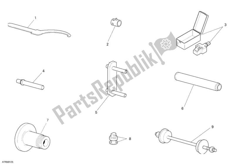 Alle onderdelen voor de Werkplaats Service Tools, Frame van de Ducati Monster S4 RS 1000 2007