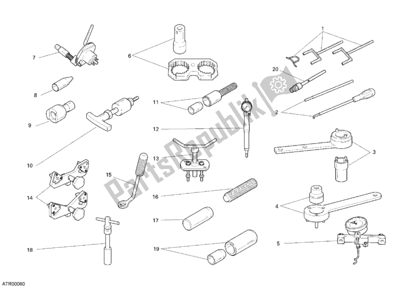 Alle onderdelen voor de Werkplaats Service Tools van de Ducati Monster S4 RS 1000 2007