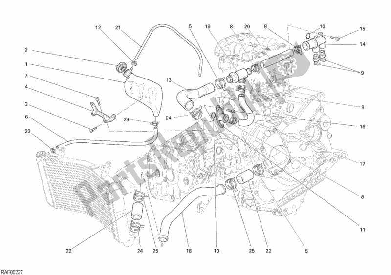 Tutte le parti per il Circuito Di Raffreddamento del Ducati Monster S4 RS 1000 2008