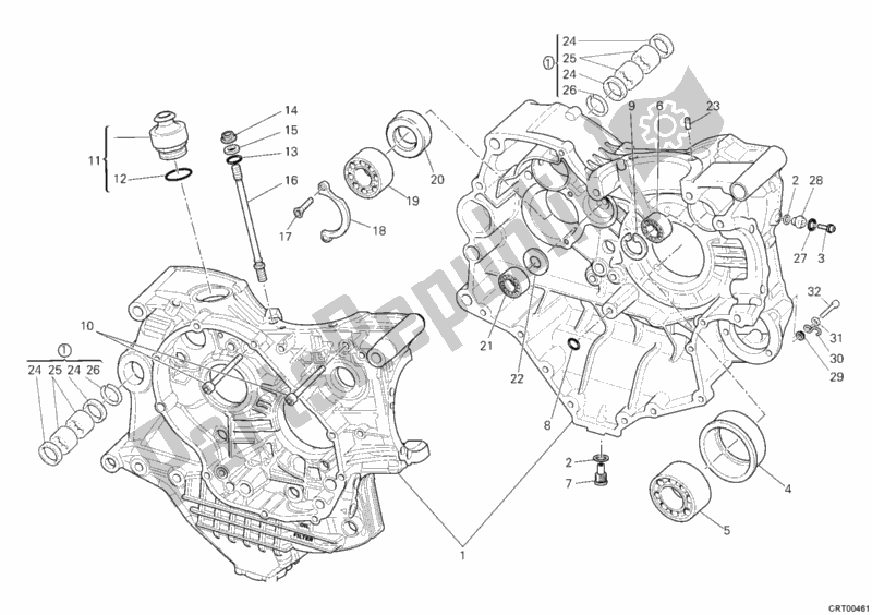 Todas las partes para Caja Del Cigüeñal de Ducati Monster S4 RS 1000 2008