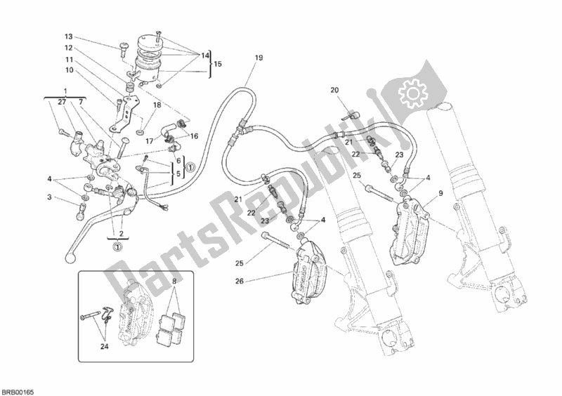 Todas las partes para Sistema De Freno Delantero de Ducati Monster S4 RS 1000 2008