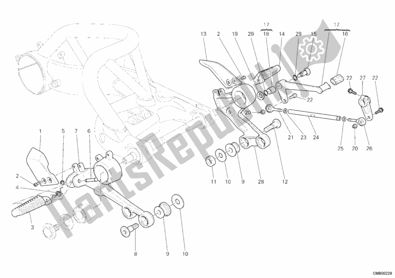 Todas las partes para Reposapiés Delantero de Ducati Monster S4 RS 1000 2008