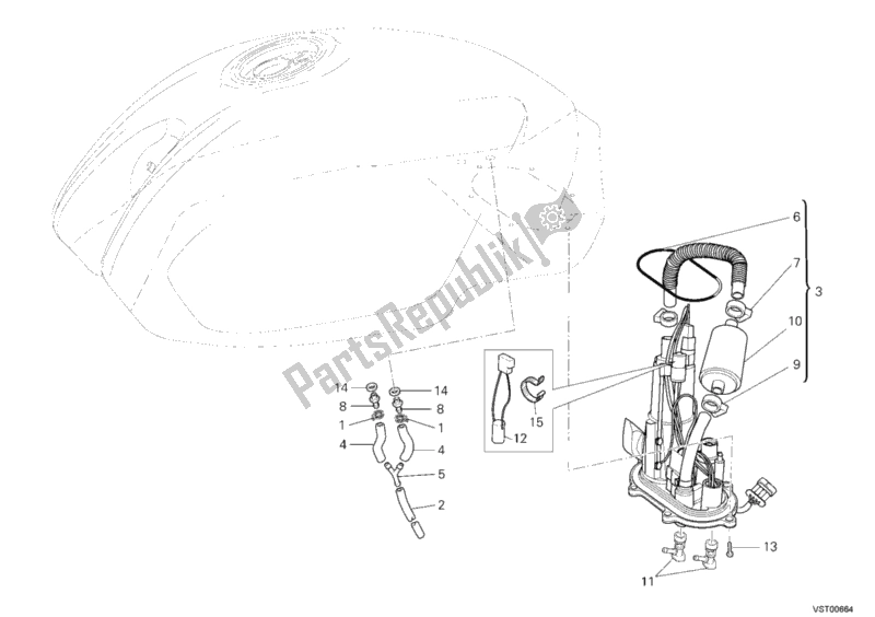 Tutte le parti per il Pompa Di Benzina del Ducati Monster S4 RS 1000 2008