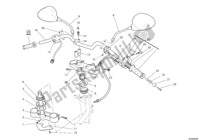 Todas las partes para Manillar de Ducati Monster S4 RS 1000 2008